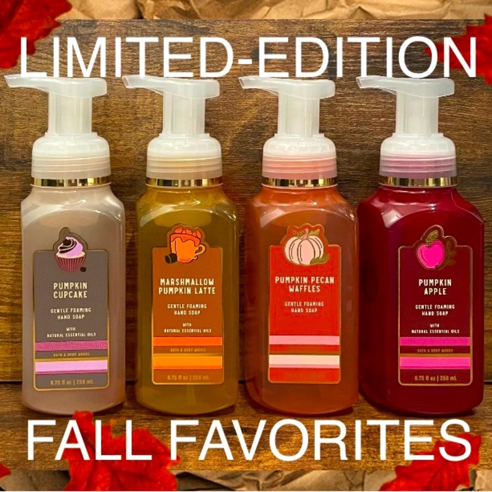 Bath & Body Works Pumpkin/Fall Foaming Hand Soap, 4 NEW Bottles, Limited Edition